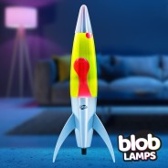 ROCKET Blob Lamps Lava Lamp - Silver Base - Red/Yellow 1 
