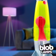 ROCKET Blob Lamps Lava Lamp - Silver Base - Red/Yellow 3 