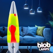 ROCKET Blob Lamps Lava Lamp - Silver Base - Red/Yellow 4 