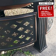 Rotunda 3 in 1 Fire Pit with BBQ Grills and Copper Effect Bowl 7 