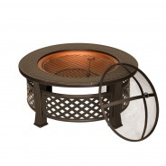 3 in 1 Round Fire Pit with BBQ Grills and Copper Effect Bowl 3 