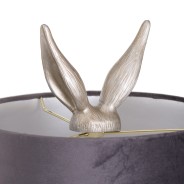 Hare Table Lamp in Silver with Grey Velvet Shade 3 