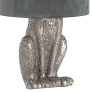 Hare Table Lamp in Silver with Grey Velvet Shade 4 