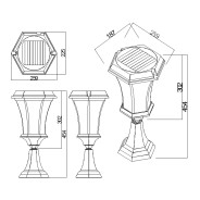 Solamon Pedestal Light with PIR 6 
