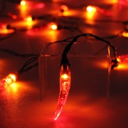 Solar Powered Red Chilli String Lights 20 LED  1 