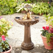 Solar Duck Family Fountain Bird Bath 2 
