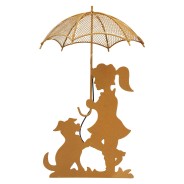 Solar Girl & Dog Silhouette with LED Umbrella 2 