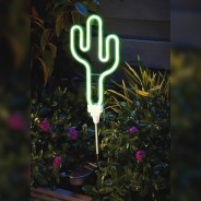 Solar Neon Cactus Stake Light 1 