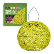 Solar Woven Rattan Lantern - Lime Green 3 