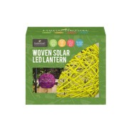 Solar Woven Rattan Lantern - Lime Green 4 
