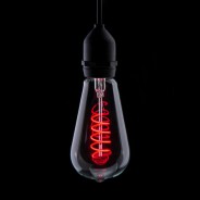 Spiral Funky LED Filament Bulb ST64 4W ES  6 Red