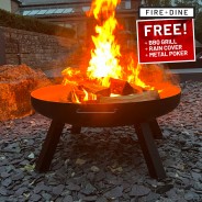 St Louis Fire Pit & BBQ Grill With Rain Cover by Fire & Dine  1 
