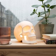 Life Size Realistic Skull Ceramic Lamp by Suck UK 2 