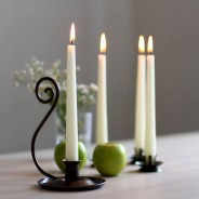 White & Ivory Taper Dinner Candles - 10 Pack 1 Ivory Candles