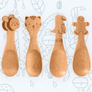 Bamboo Spoons for Little Hands - 3 Pack 1 Available in 4 designs