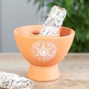 Terracotta Smudge Bowl - Mandala 1 