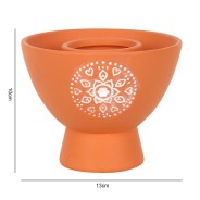 Terracotta Smudge Bowl - Mandala 2 