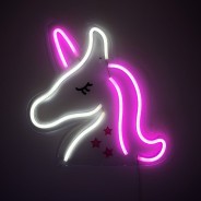 Unicorn & Heart USB Wall Lights in Hot Pink Neon  6 