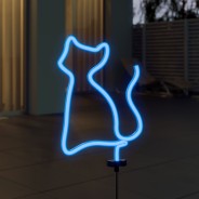 Urban Solar Blue Neon Cat Stake Light 2 