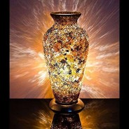 Mosaic Vase Lamp 10 Gold/Amber