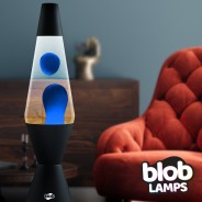 Blob Lamps Lava Lamp VINTAGE -  Matt Black Base - Blue/Clear 2 