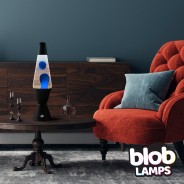 Blob Lamps Lava Lamp VINTAGE -  Matt Black Base - Blue/Clear 3 