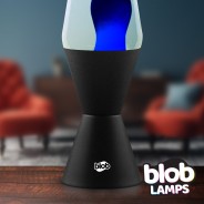 Blob Lamps Lava Lamp VINTAGE -  Matt Black Base - Blue/Clear 4 