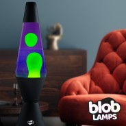Blob Lamps Lava Lamp Vintage - Matt Black Base - Green/Purple 2 
