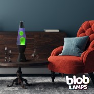 VINTAGE Blob Lamp - Matt Black Base - Green/Purple 2 