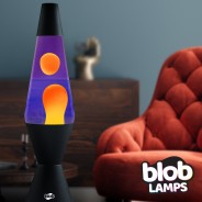 Blob Lamps Lava Lamp VINTAGE - Matt Black Base  - Orange Purple 3 