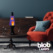 Blob Lamps Lava Lamp VINTAGE - Matt Black Base  - Orange Purple 2 