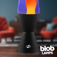 Blob Lamps Lava Lamp VINTAGE - Matt Black Base  - Orange Purple 4 