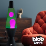 Blob Lamps Lava Lamp VINTAGE - Matt Black Base - Pink/Green 2 