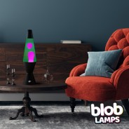 Blob Lamps Lava Lamp VINTAGE - Matt Black Base - Pink/Green 3 