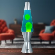 Blob Lamps Lava Lamp VINTAGE - Silver Base - Green/Blue 5 
