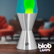 Blob Lamps Lava Lamp VINTAGE - Silver Base - Green/Blue 3 