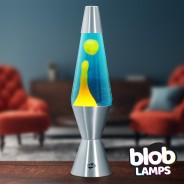 VINTAGE Blob Lamp - Metal Lava Lamp 14.5" - Orange/Blue  1 
