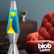 VINTAGE Blob Lamp - Metal Lava Lamp 14.5" - Orange/Blue  3 