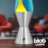VINTAGE Blob Lamp - Metal Lava Lamp 14.5" - Orange/Blue  4 