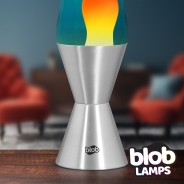 Blob Lamps Lava Lamp VINTAGE - Metal Base - Orange/Blue 4 