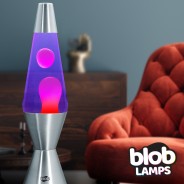 Blob Lamps Lava Lamp VINTAGE - Metal Base - Pink/Purple 2 