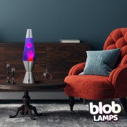 Blob Lamps Lava Lamp VINTAGE - Metal Base - Pink/Purple 3 