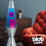 Blob Lamps Lava Lamp VINTAGE - Metal Base - Purple/Blue 2 