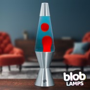 Blob Lamps Lava Lamp VINTAGE - Silver Base - Red /Blue Lava Lamp 2 
