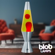Blob Lamps Lava Lamp VINTAGE - Silver Base - Red/Yellow 1 
