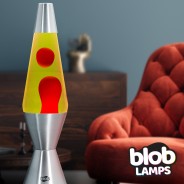 Blob Lamps Lava Lamp VINTAGE - Silver Base - Red/Yellow 2 