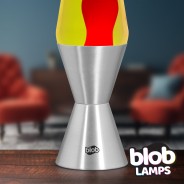 Blob Lamps Lava Lamp VINTAGE - Silver Base - Red/Yellow 3 