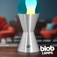 Blob Lamps Lava Lamp VINTAGE - Metal Base - White/Blue 4 