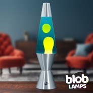 Blob Lamps Lava Lamp VINTAGE - Metal  Base - Yellow/Blue 2 