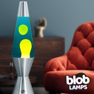 Blob Lamps Lava Lamp VINTAGE - Metal  Base - Yellow/Blue 1 